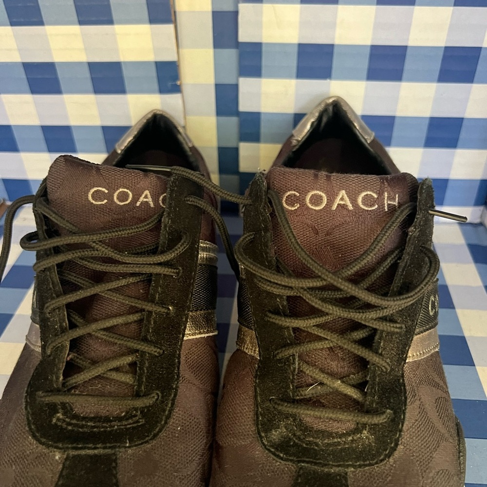 Coach Jayme Signature C Black & Metallic Silver Women’s Size 7 Sneaker - Picture 8 of 12
